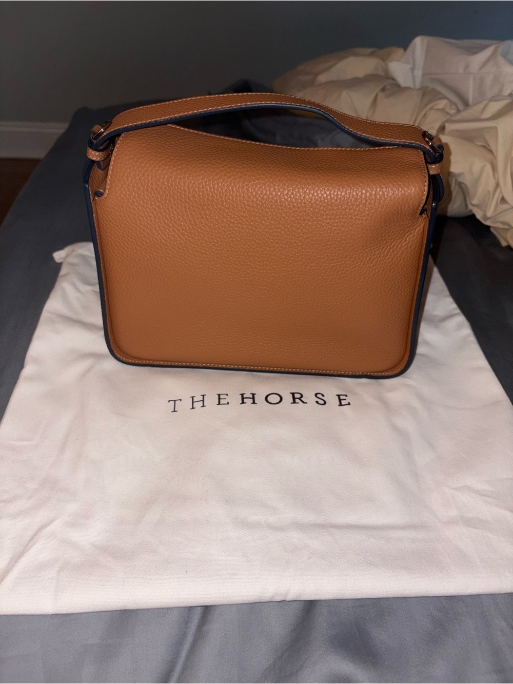 The Horse Tan Crossbody Pebbled Leather Bag - Picture 2 of 5